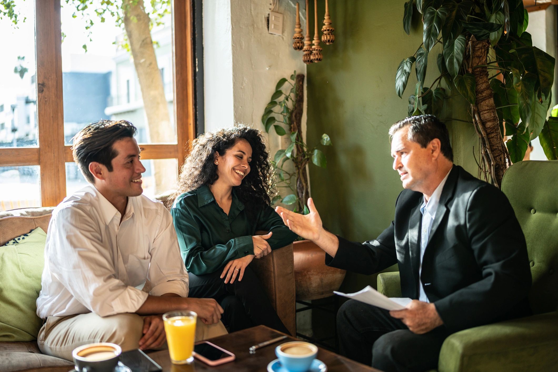 Consultation meeting at a table